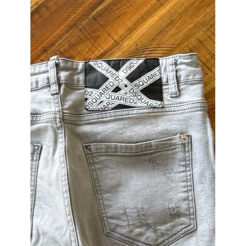 DSQUARED2 Distressed Ripped Denim Jeans Light Grey IT 44 / US 31x32